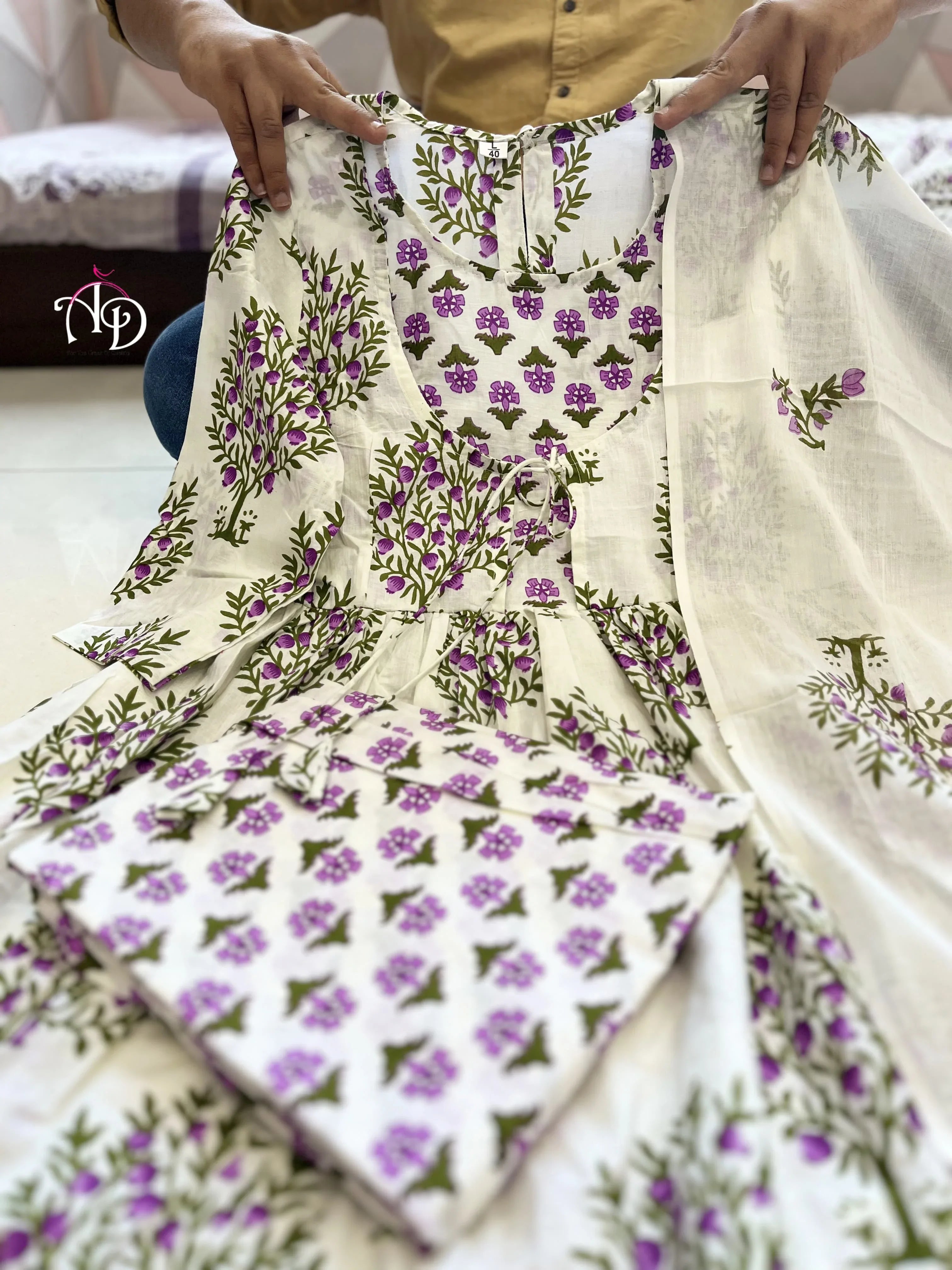 Beautiful Designer Party Wear Pure Cotton Salwar Suit