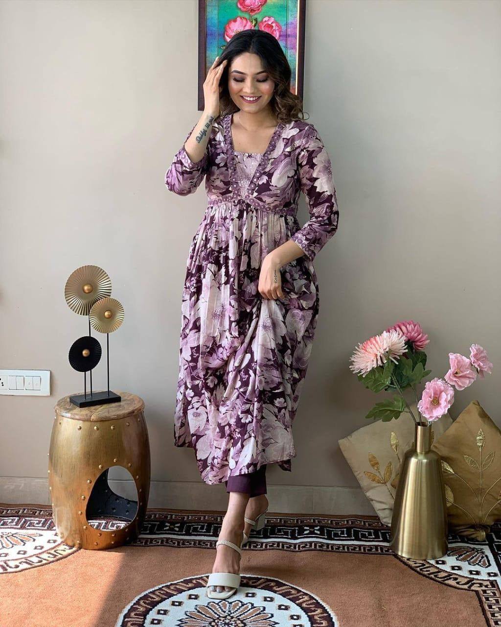 Beautiful Designer Party Wear Reyon Cotton Salwar Suit