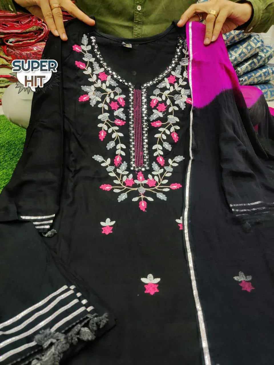 Beautiful Designer Party Wear Reyon Cotton Salwar Suit