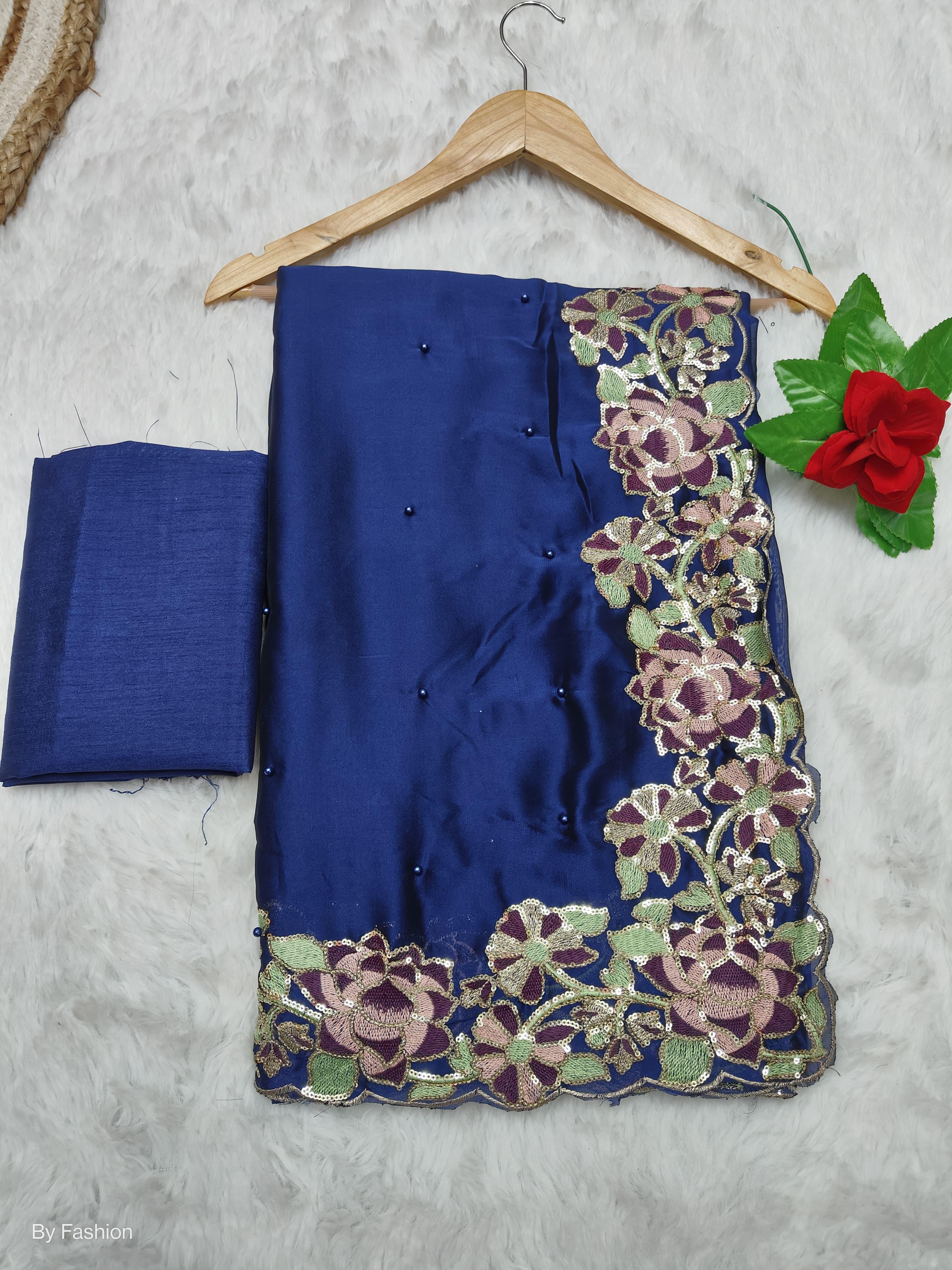 Beautiful Designer Heavy Georgette With Sequence Saree
