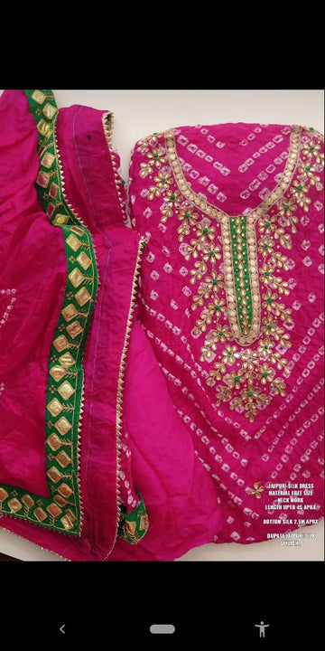 Beautiful Designer Rajasthani Bandhej Gotta Patti Salwar Suit