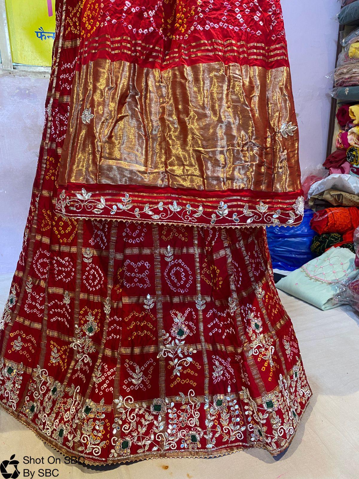 Red Pure Soft Gharchola Rajasthani Bandhej Gahdchola Lehenga Choli