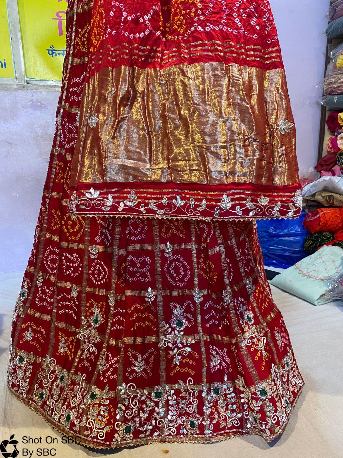 Red Pure Soft Gharchola Rajasthani Bandhej Gahdchola Lehenga Choli