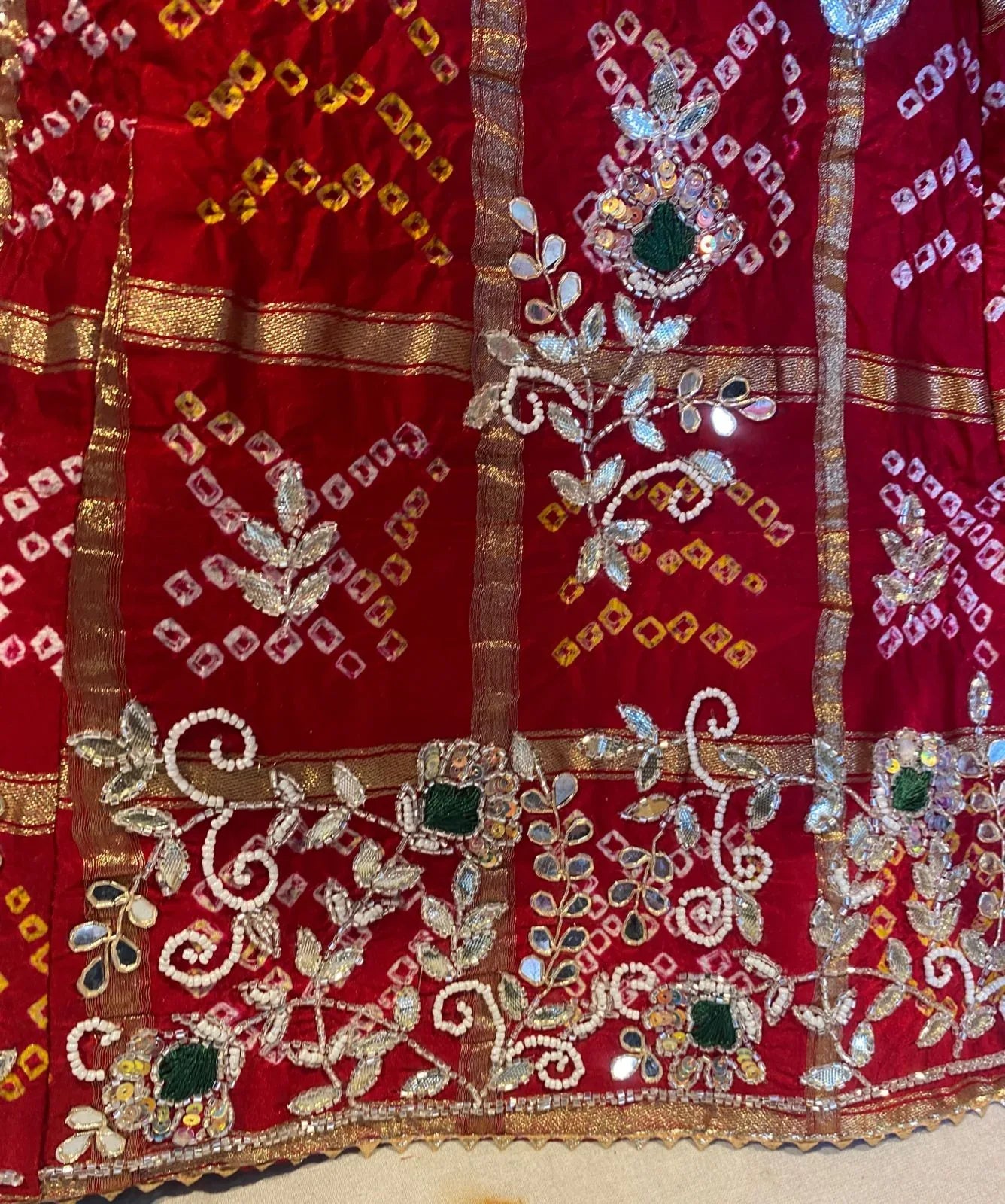 Red Pure Soft Gharchola Rajasthani Bandhej Gahdchola Lehenga Choli