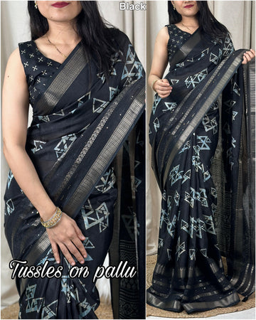 Beautiful Designer Pure Cotton Kalamkari Print Saree