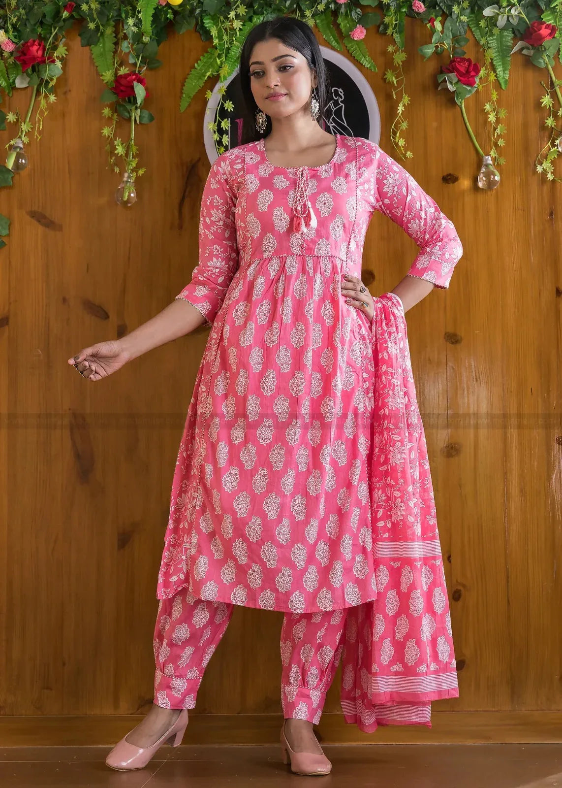 Beautiful Designer Party Wear Afghani Anarkali Pure Cotton Salwar Suit