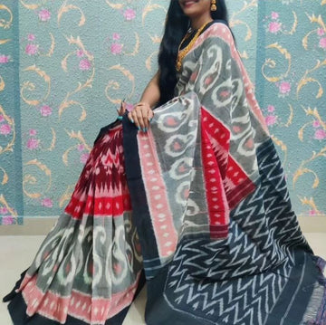 Beautiful Designer Party Wear Pure Linen Saree
