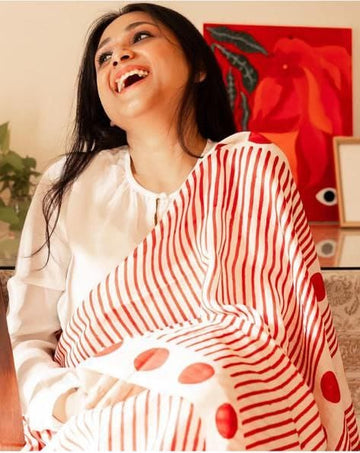 Beautiful Designer Party Wear Pure Linen Saree