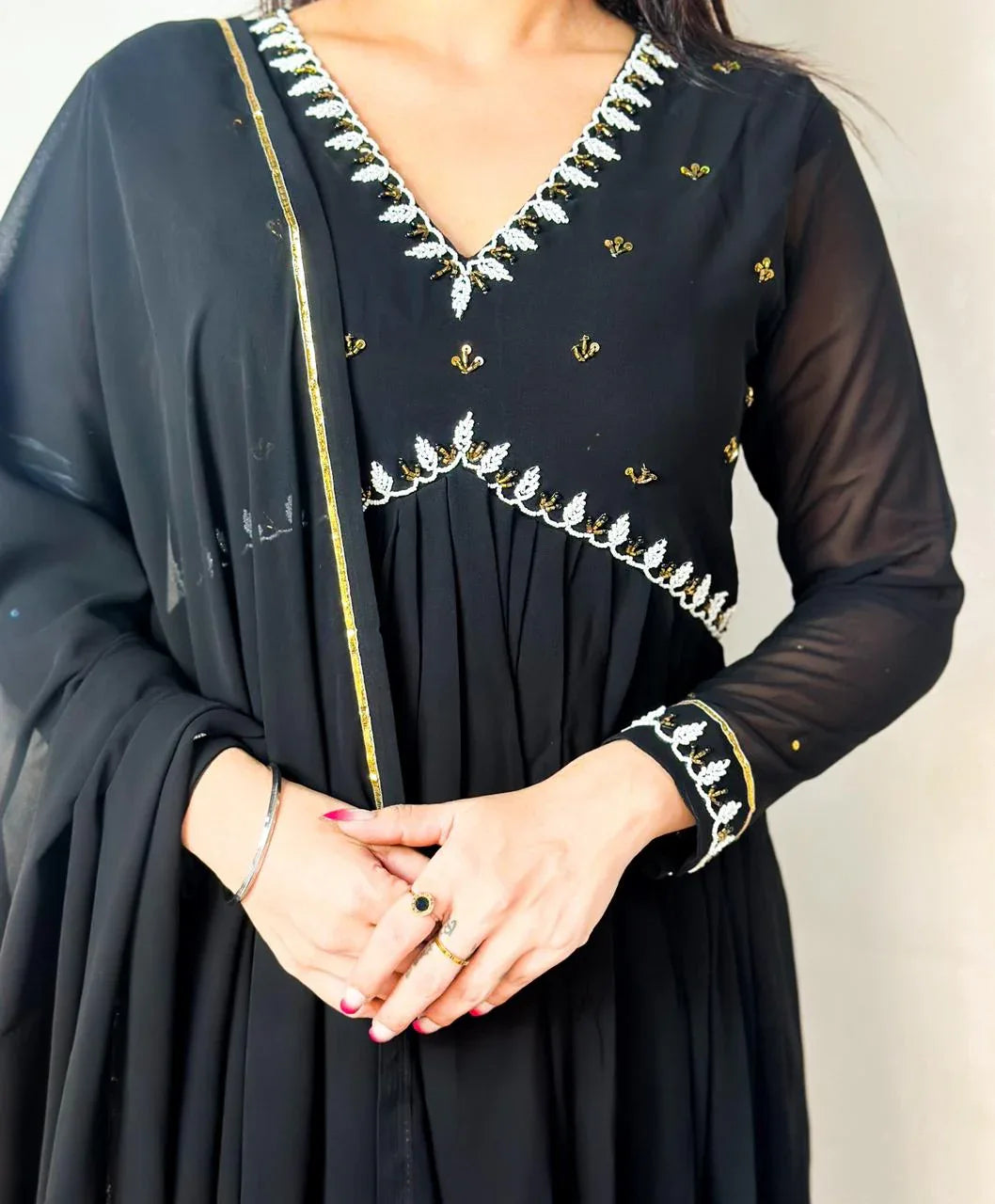 Beautiful Designer Party Wear Fox Georgette Gown
