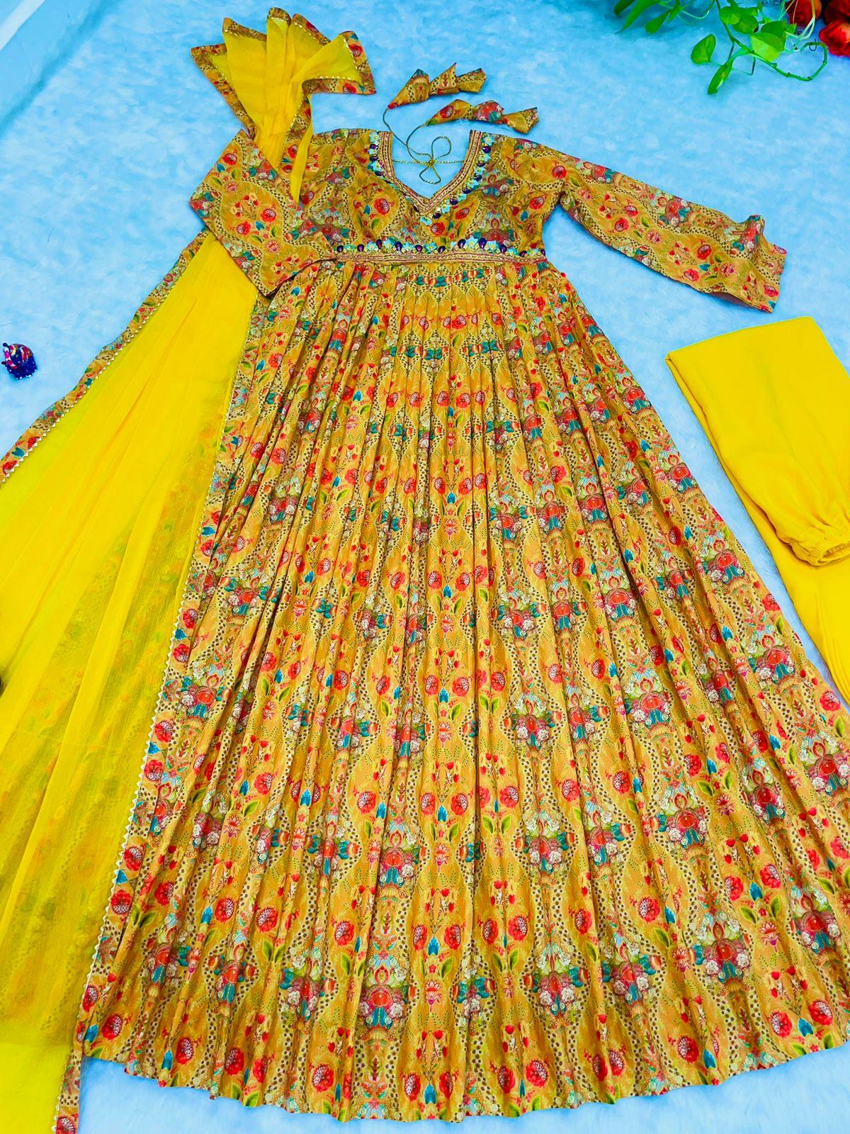Beautiful Designer Party Wear Organza Taby Silk Gown