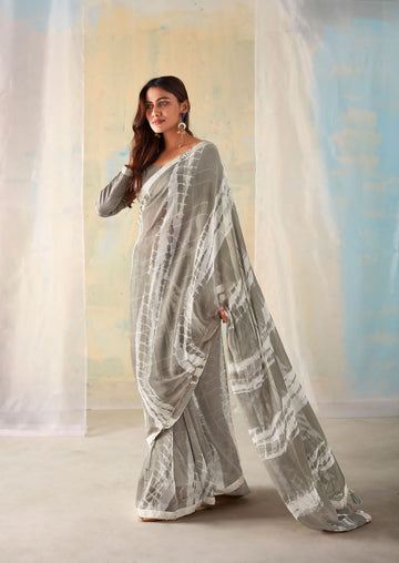 Beautiful Designer Party Wear Saadi Georgette Print Saree