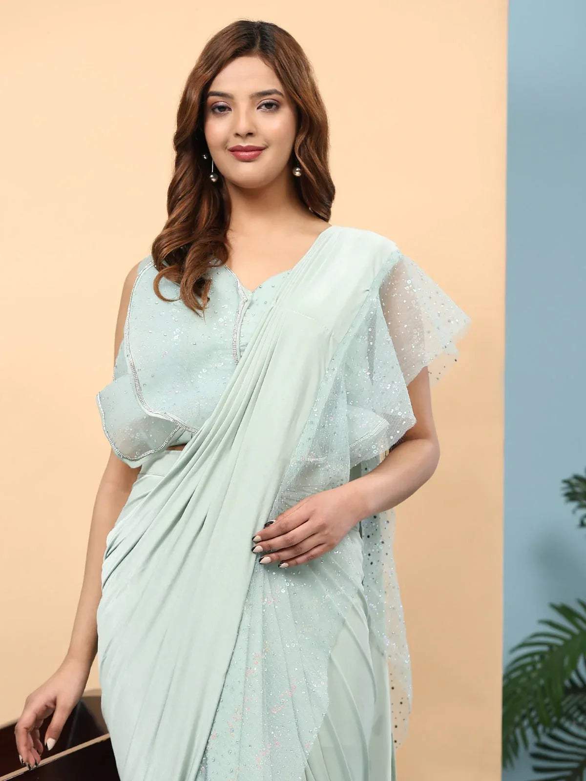 Beautiful Designer Soft Imported Ready To Wear Saree