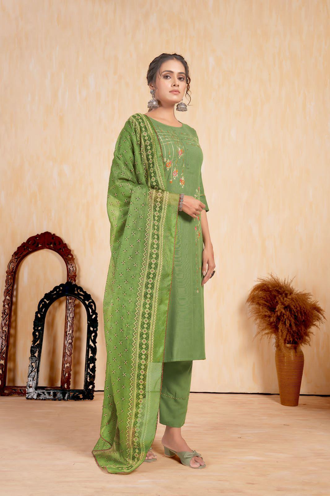 Beautiful Designer Party Wear Punjabi Style Hetaali Reyon Salwar Suit