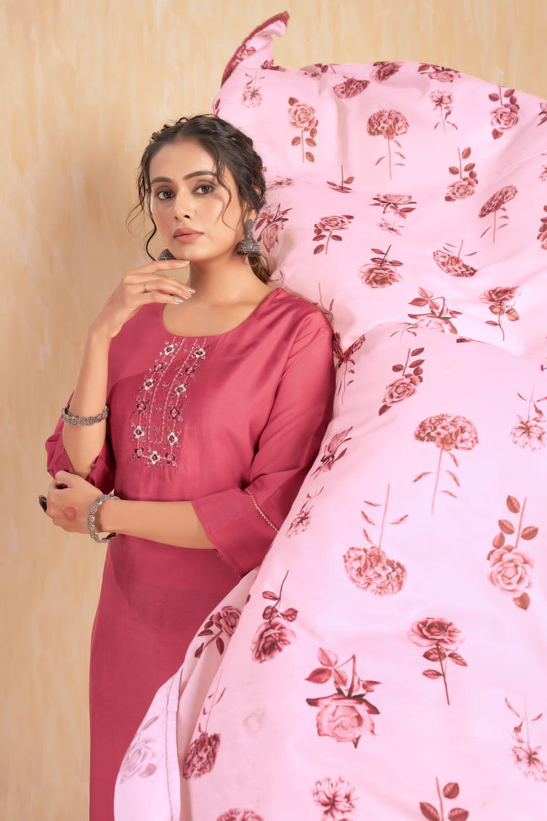 Beautiful Designer Party Wear Punjabi Style Hetaali Reyon Salwar Suit