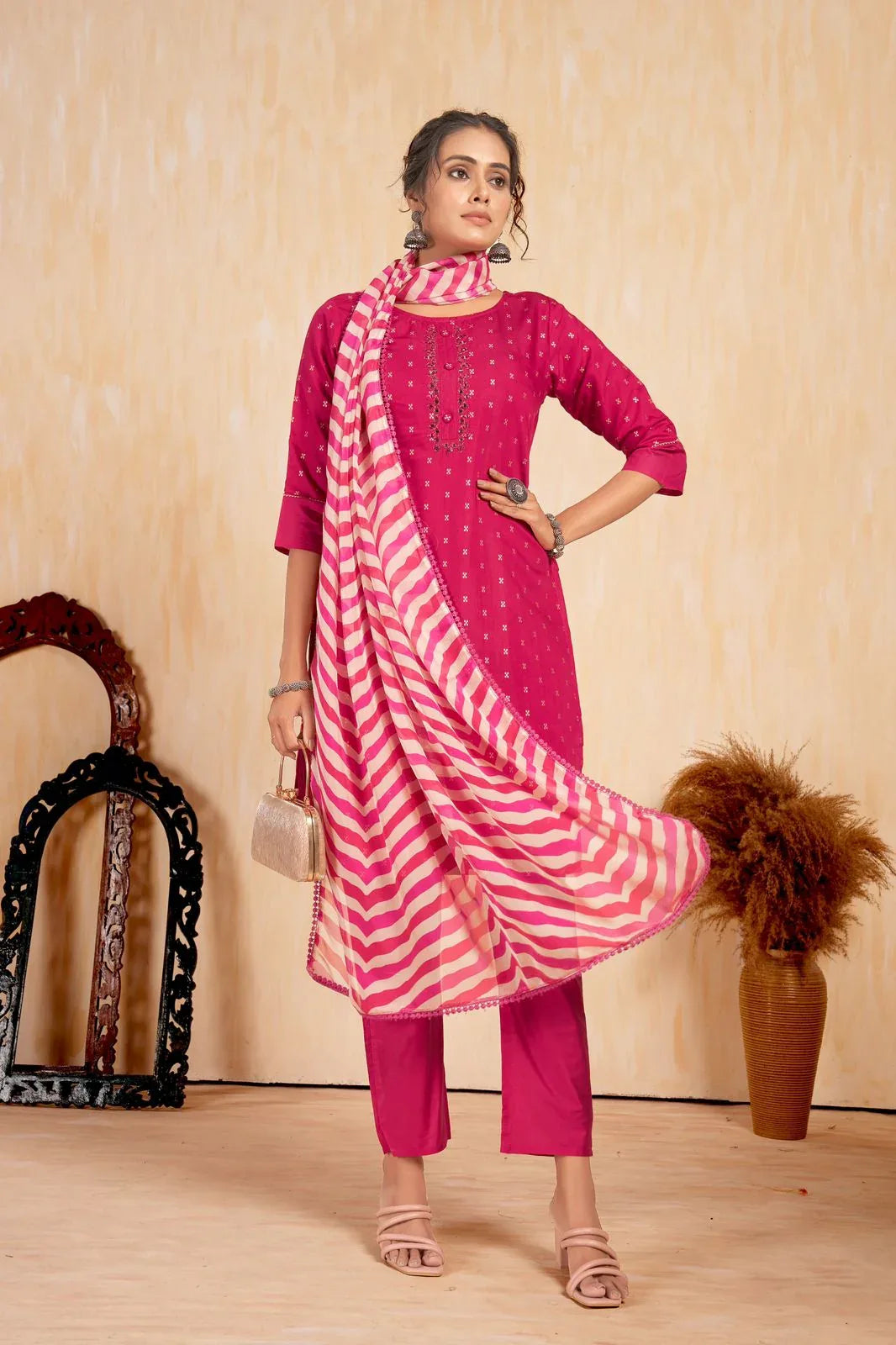 Beautiful Designer Party Wear Punjabi Style Hetaali Reyon Salwar Suit