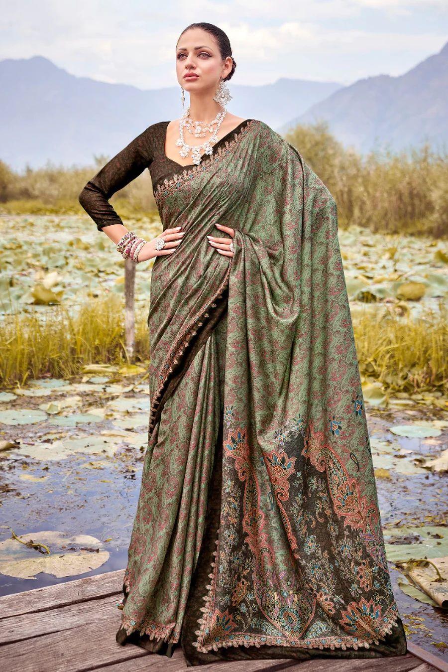 Beautiful Designer Summer Special Pure Pashmina Silk Saree