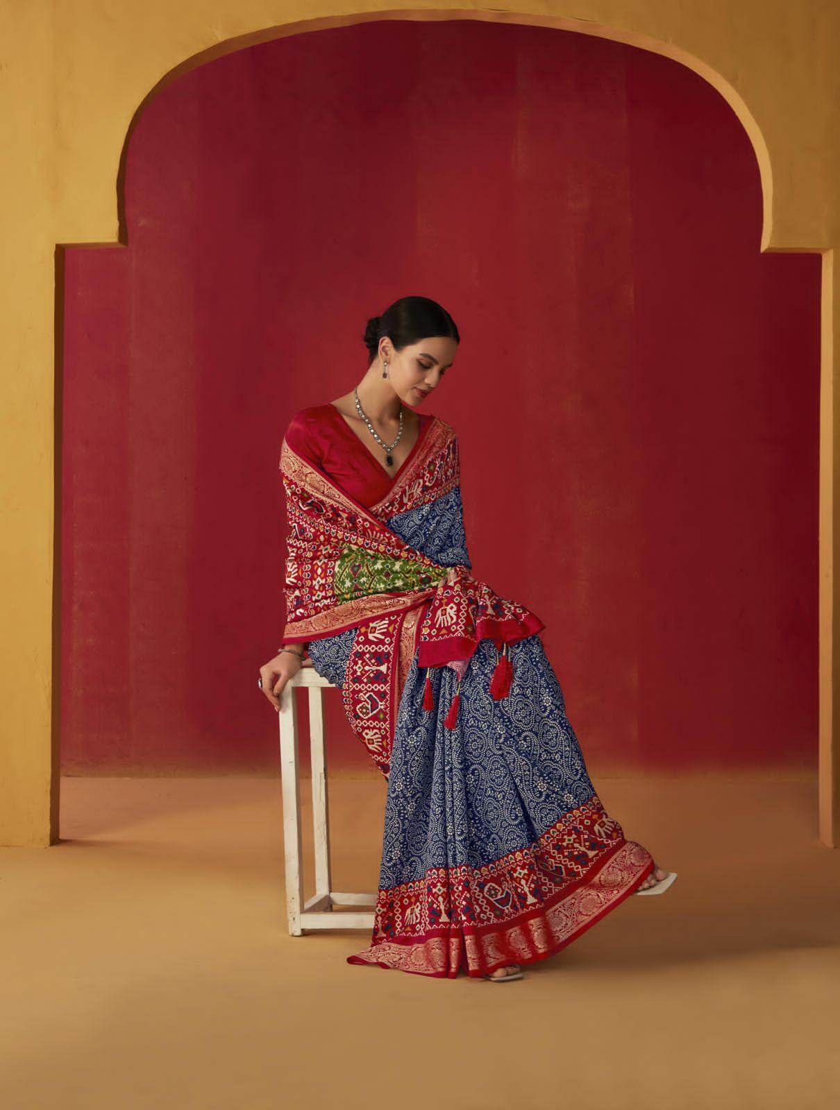 Beautiful Designer Pure Rath Velwet Tusser Silk Saree