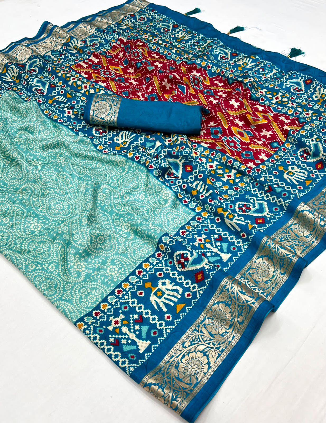 Beautiful Designer Pure Rath Velwet Tusser Silk Saree