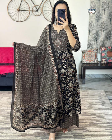 Beautiful Designer Summer Special Organic Reyon Cotton Angrakha Salwar Suit