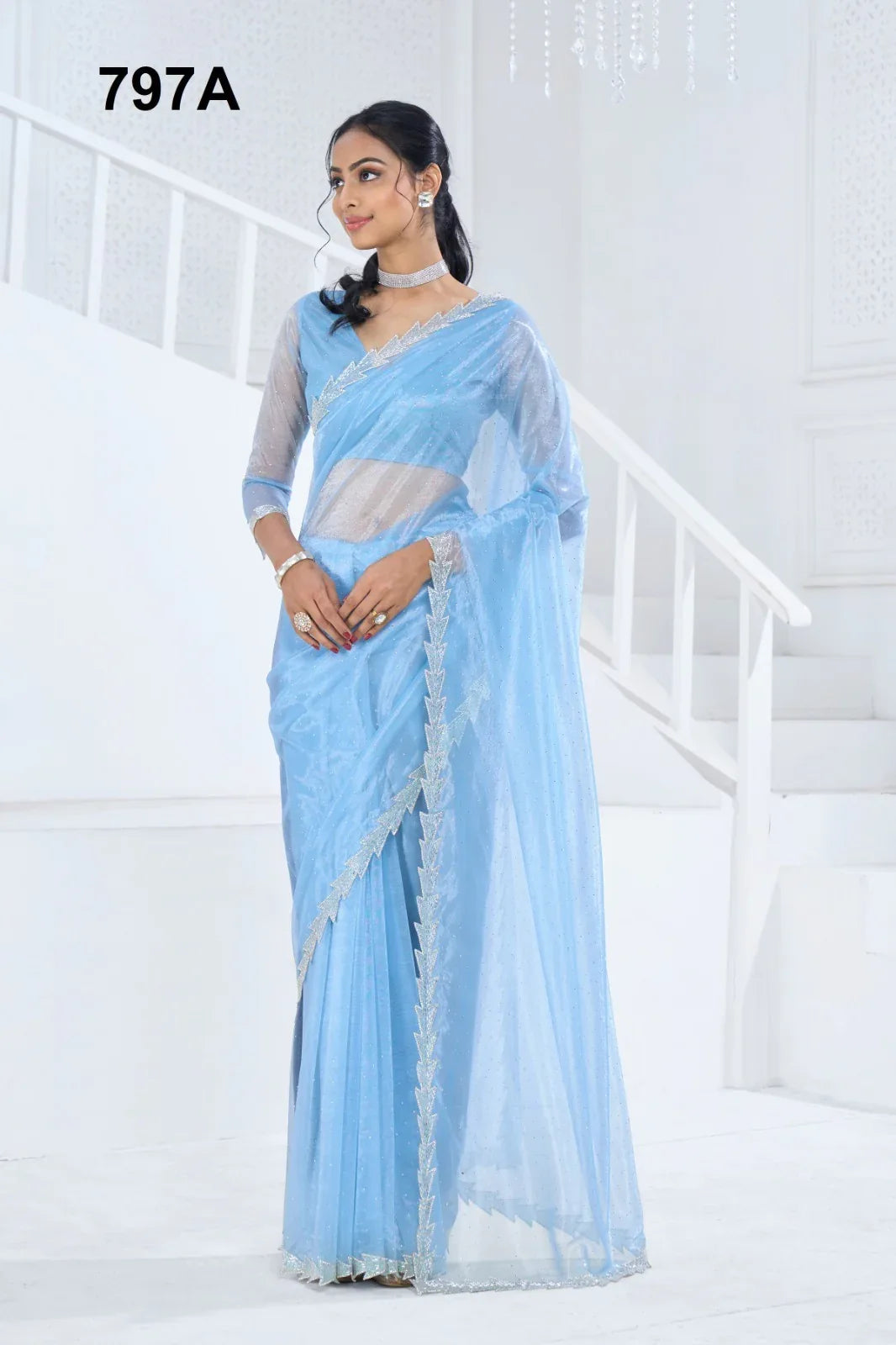 Beautiful Designer Mehek Twirll Soft Organza Swroski In All Over Saree