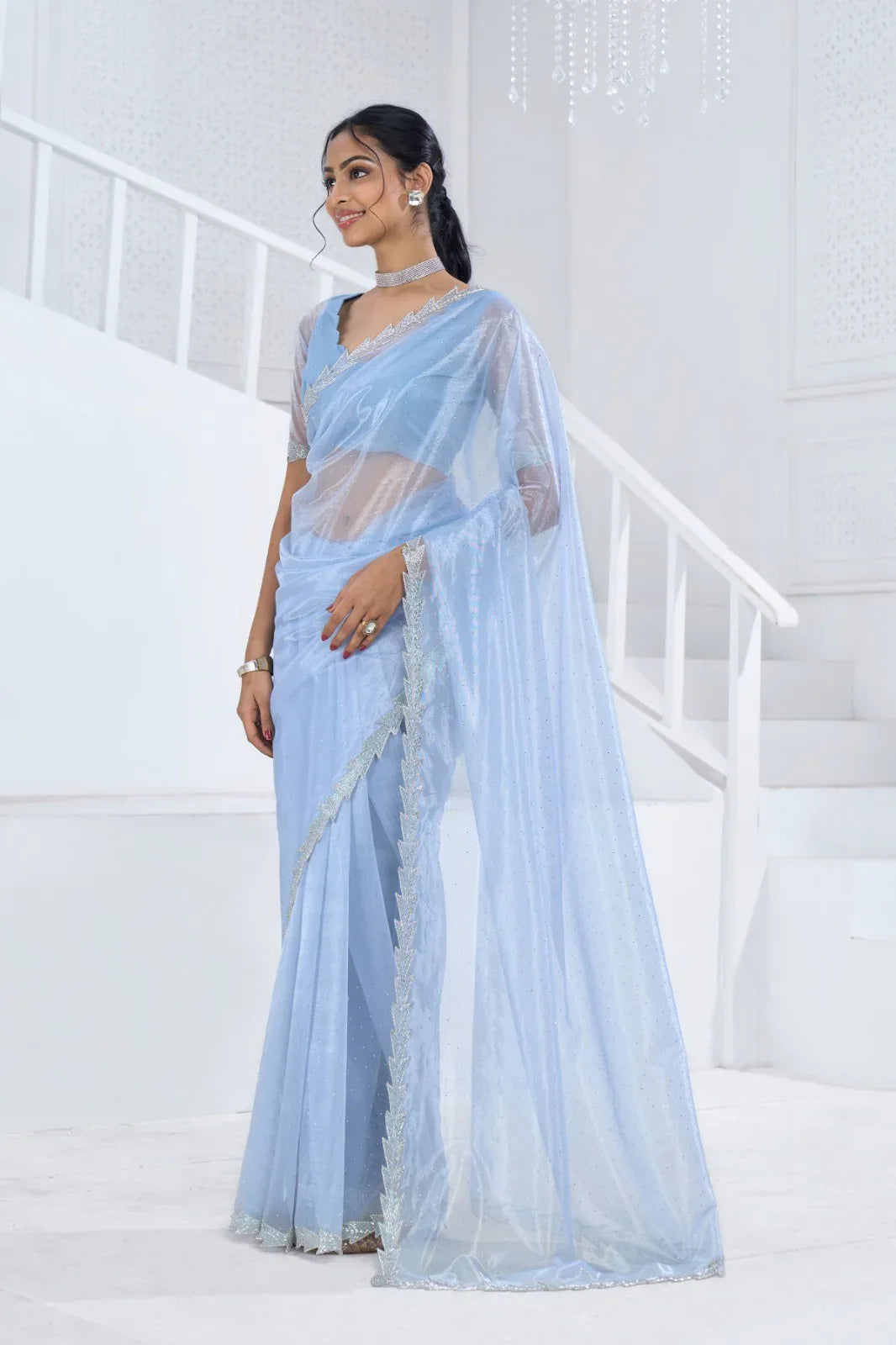 Beautiful Designer Mehek Twirll Soft Organza Swroski In All Over Saree