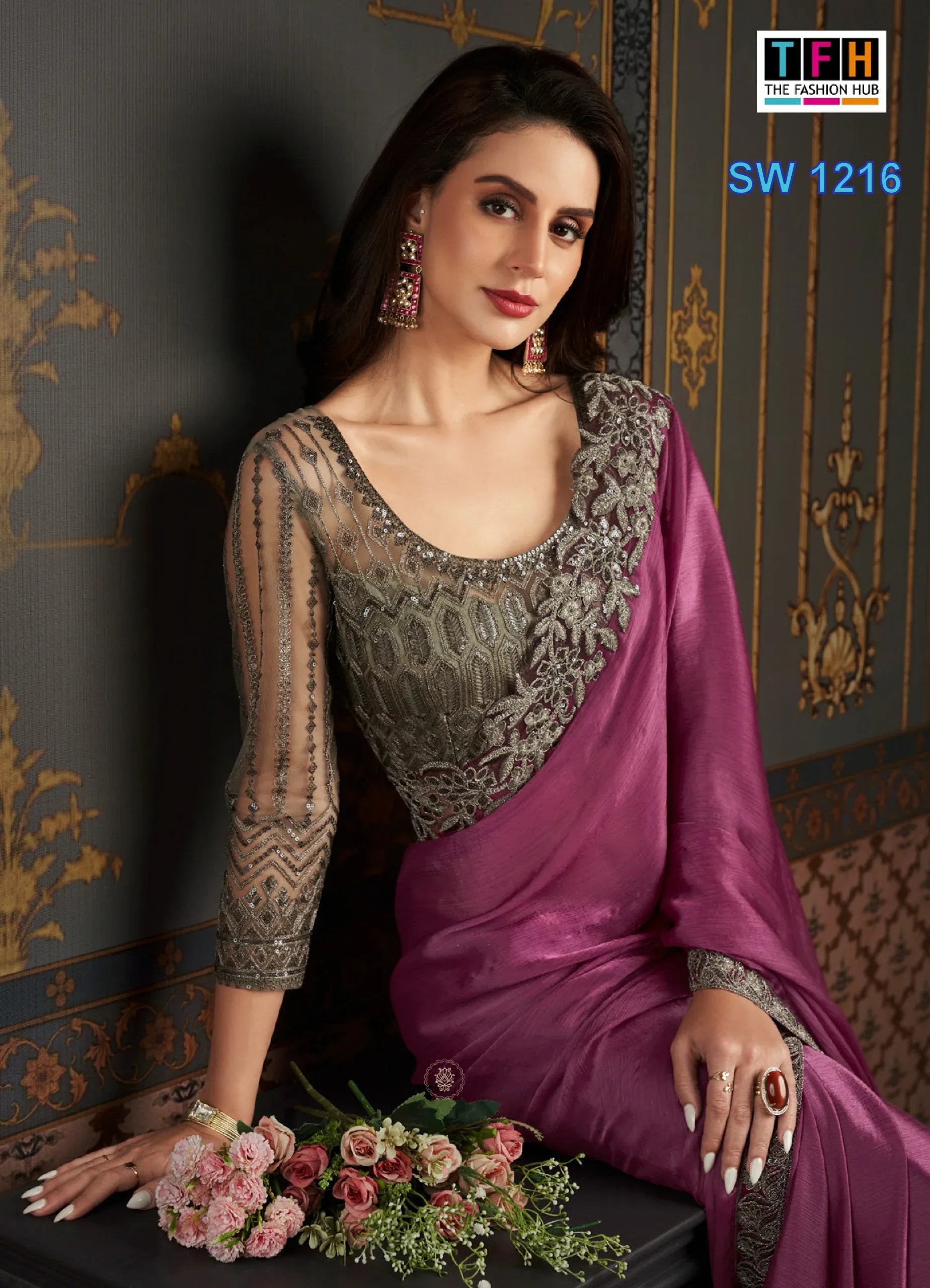 Beautiful Designer Party Wear Sandalwood Design 1216