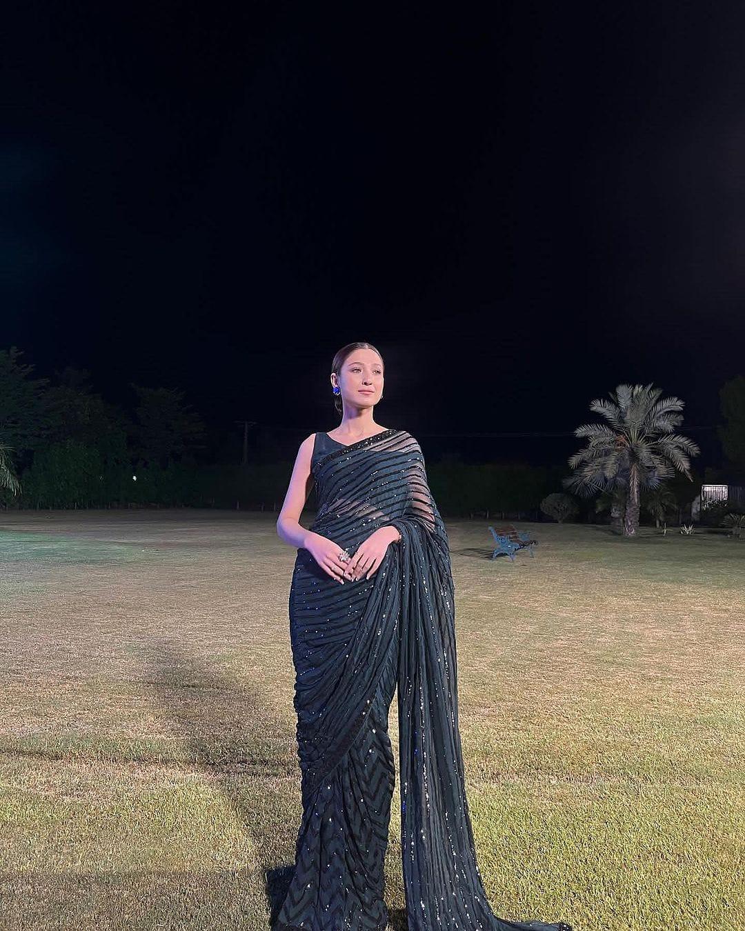 Beautiful Designer Party Wear Georgette Sequence Saree