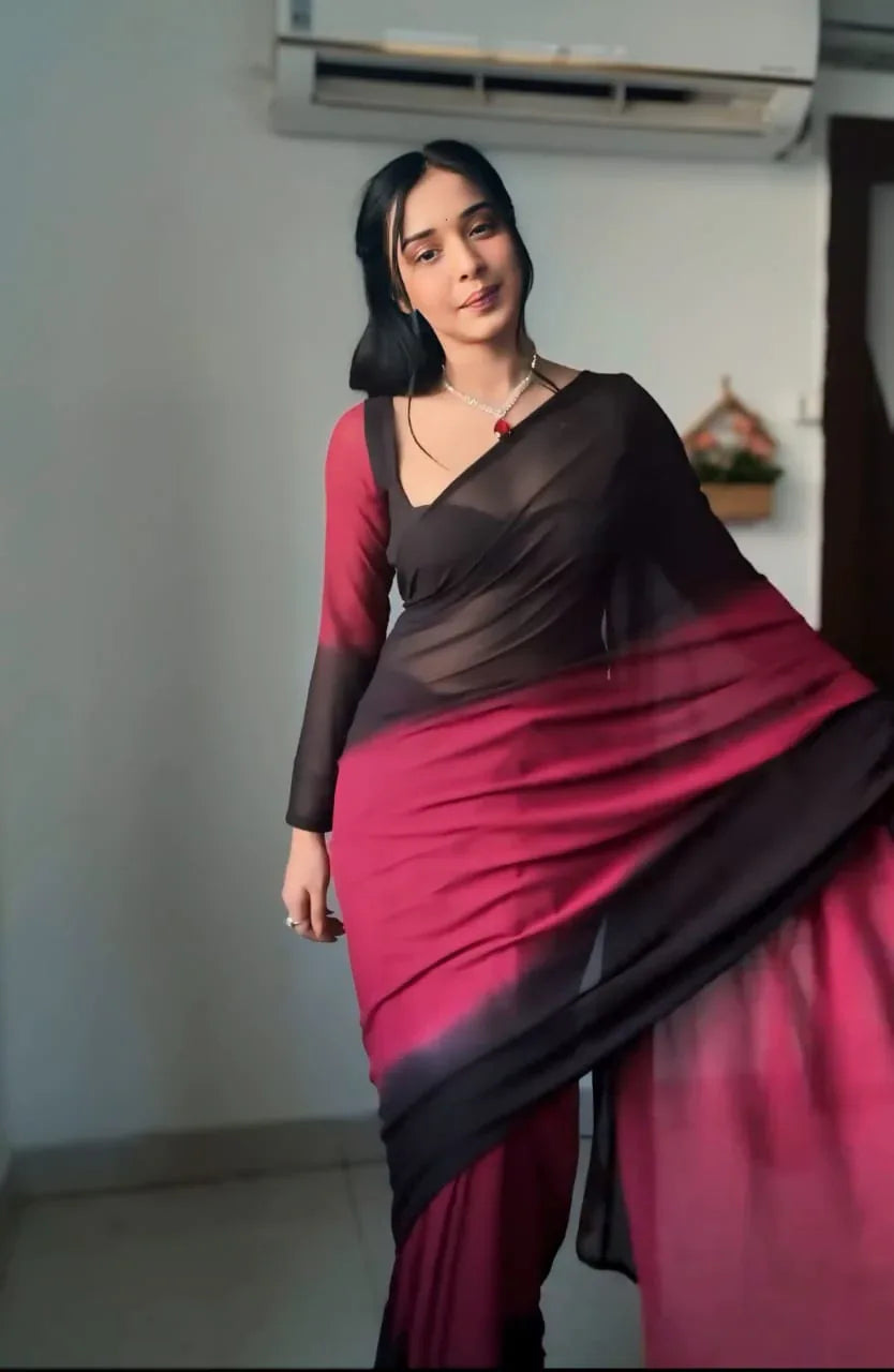 Beautiful Designer Pure Soft Georgette Ready to Wear Saree