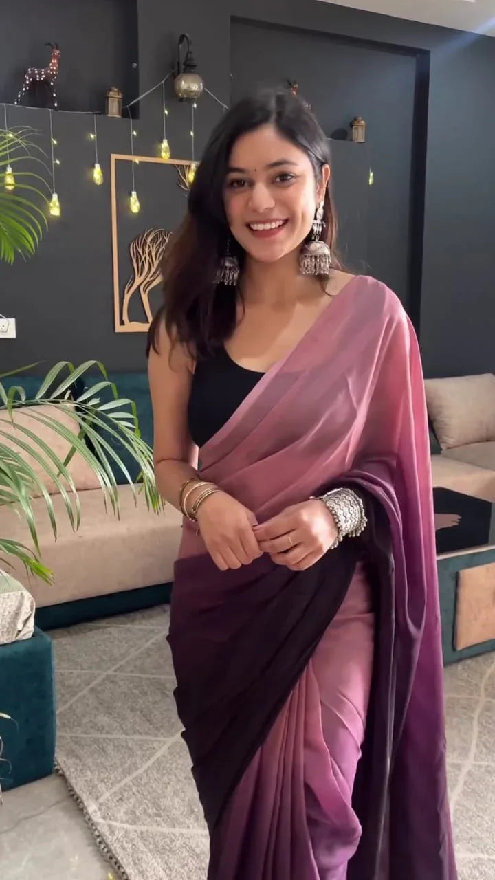 Beautiful Designer Pure Soft Georgette Ready to Wear Saree