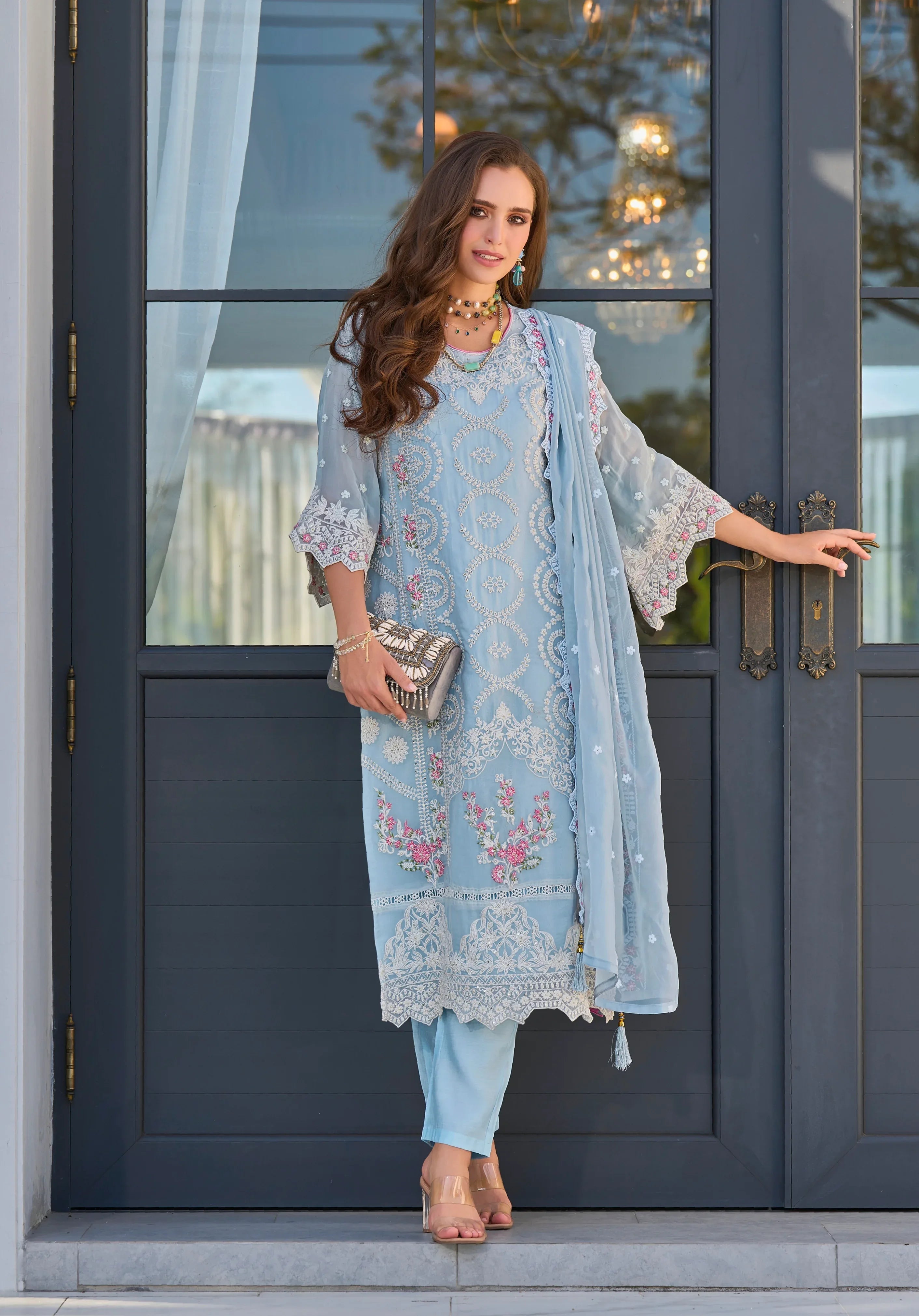 Beautiful Designer Occasion Wear Soft Organza Salwar Suit