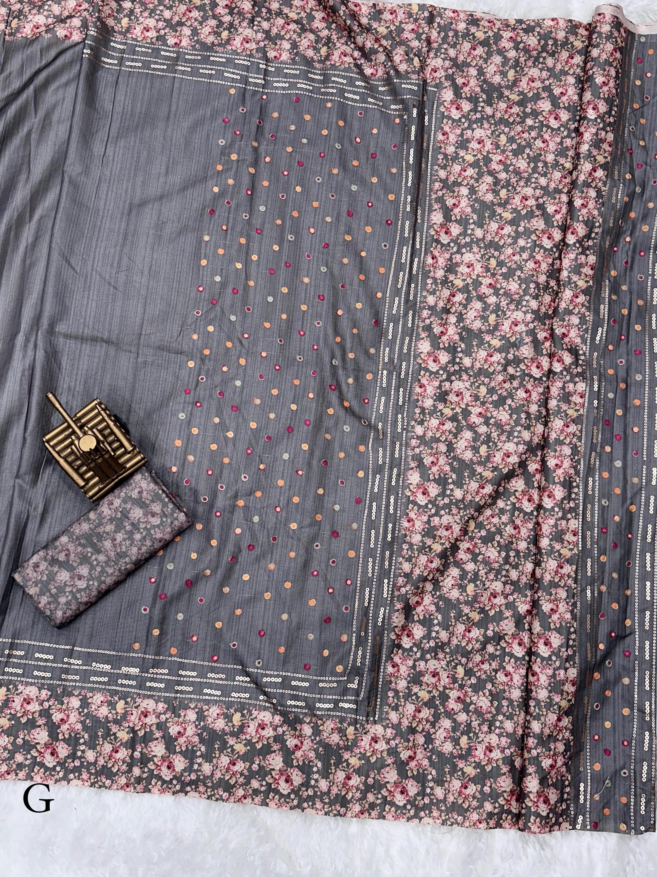 Beautiful Designer Soft Tusser Cotton Saree