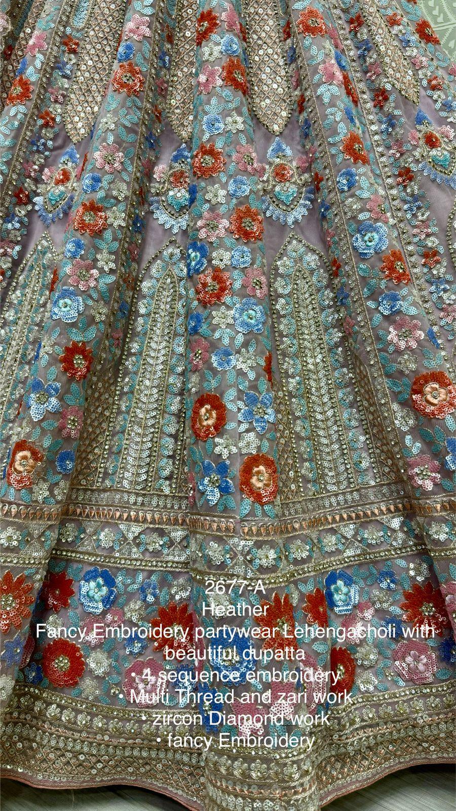 Beautiful Designer Bridal Heavy Net With Sequence Lehenga Choli