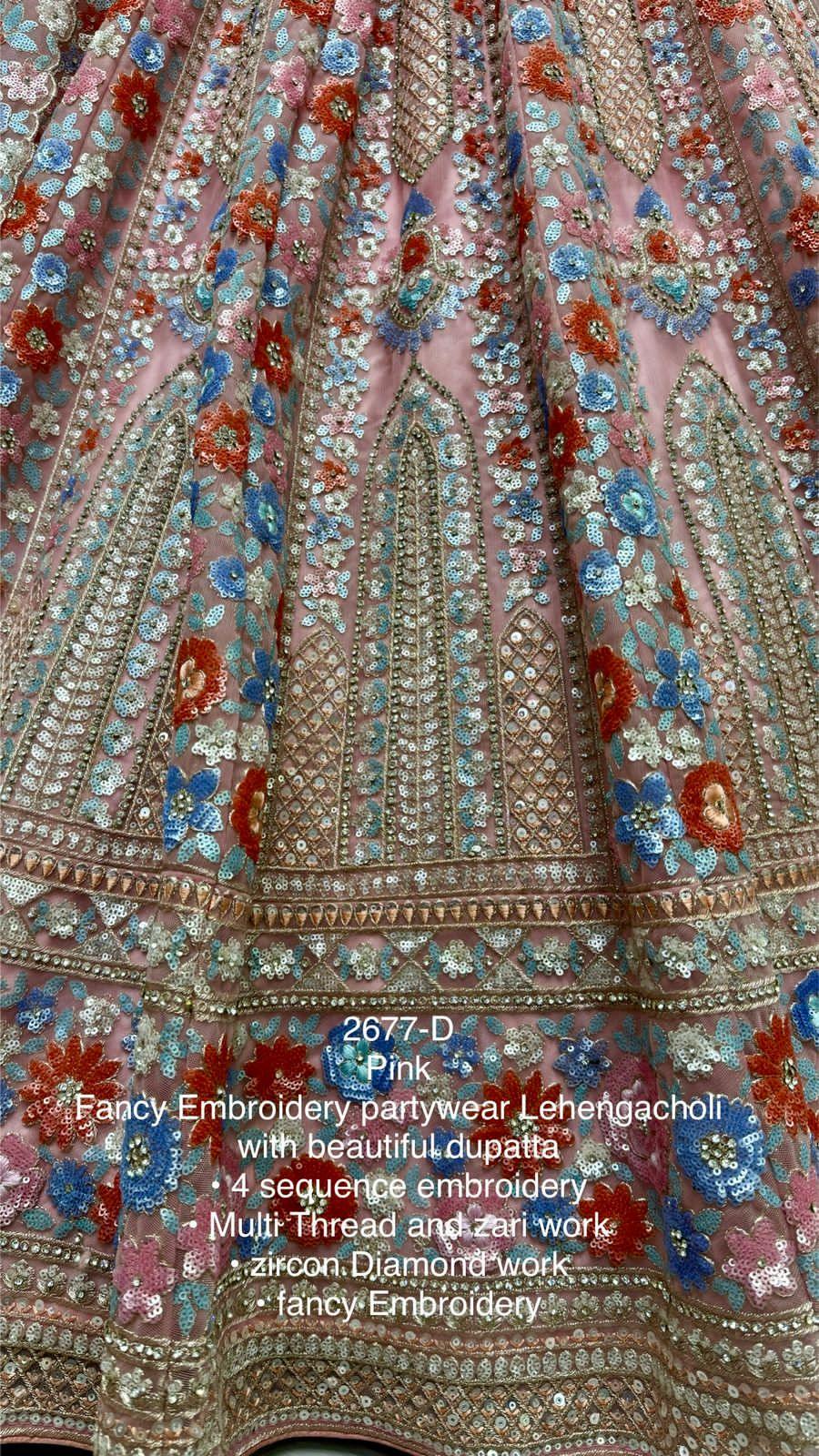 Beautiful Designer Bridal Heavy Net With Sequence Lehenga Choli