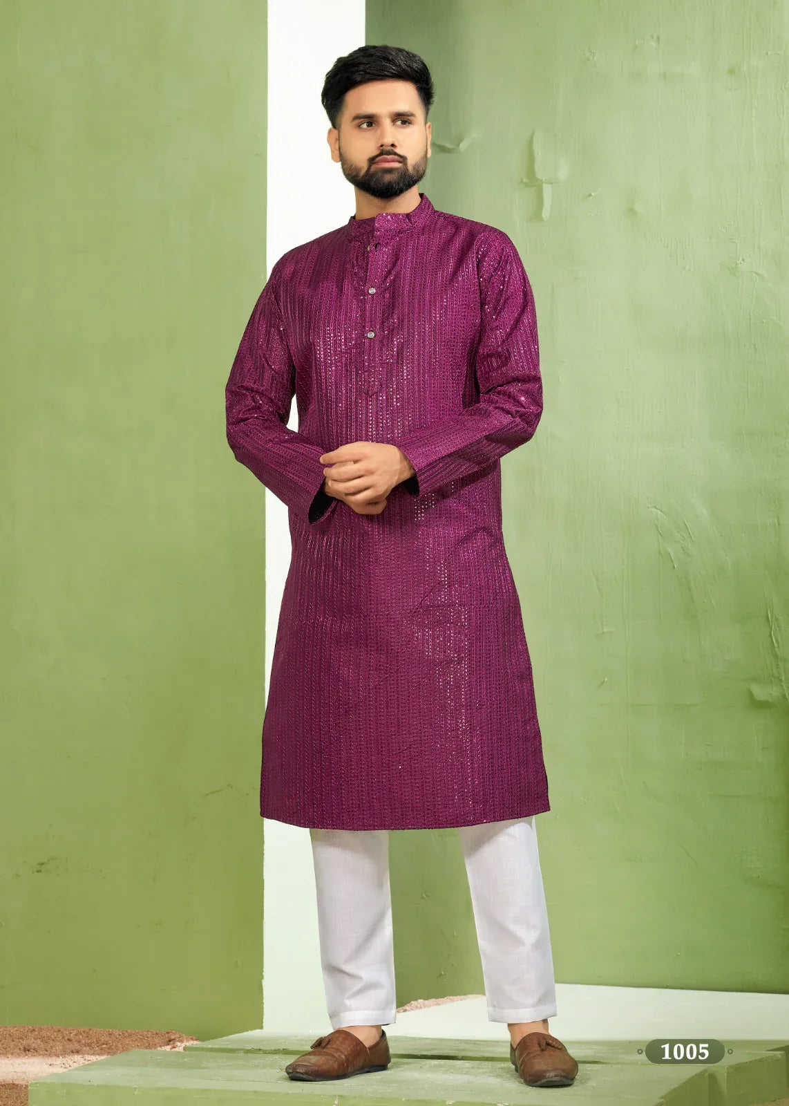 Beautiful Party Wear Banglori Sequence Kurta Pajama With Koti Jacket