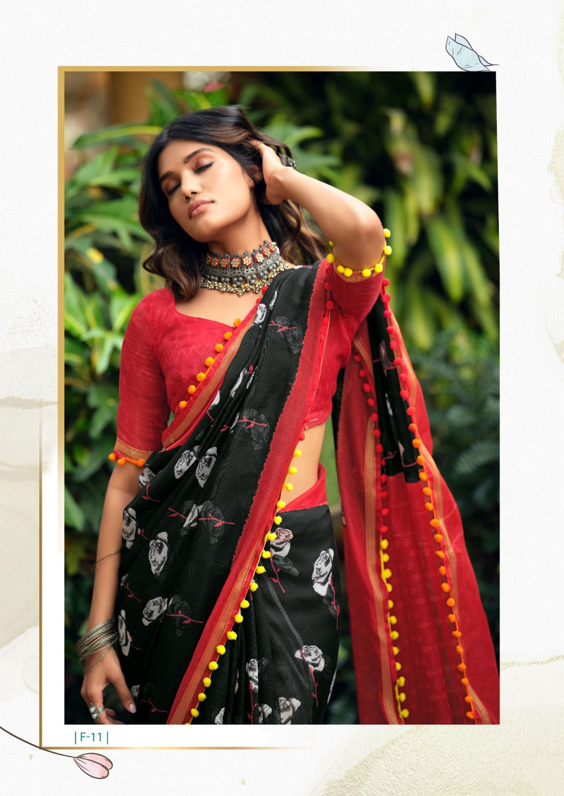 Beautiful Designer Summer Special Mul Mul Cotton With Pum Pum Saree