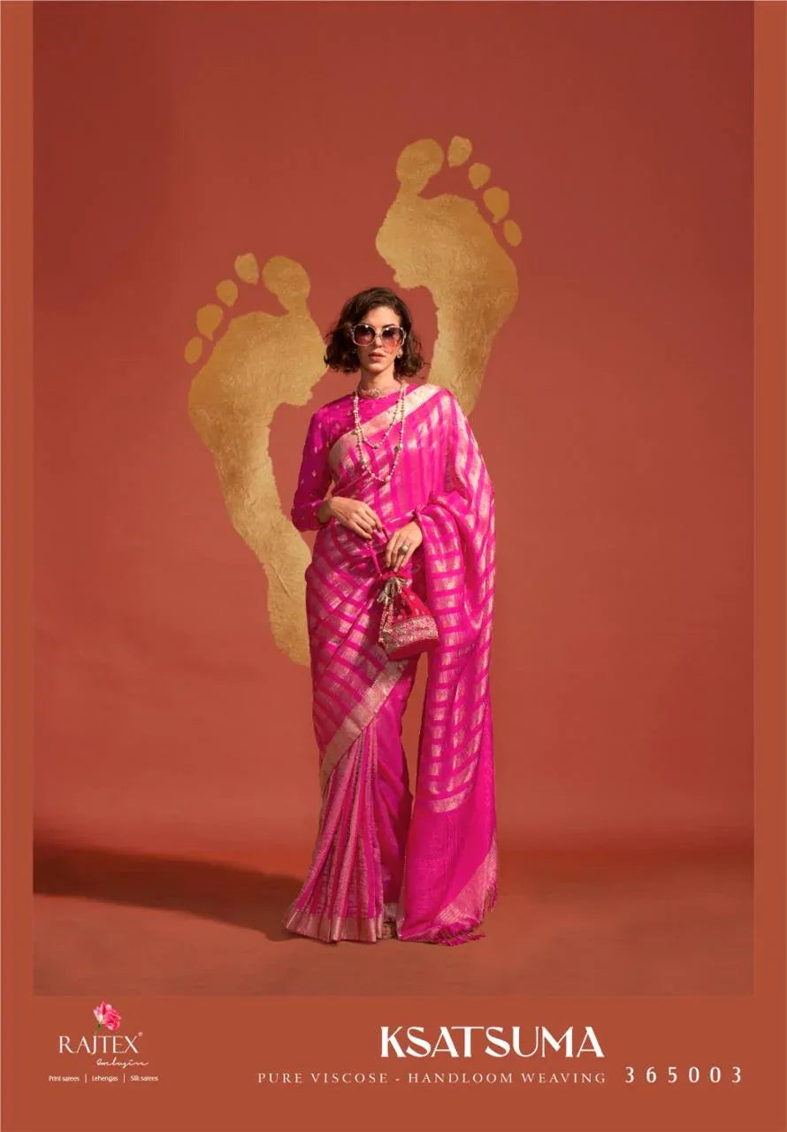Beautiful Designer Ksatsuma Pure Viscose Handwoven Saree