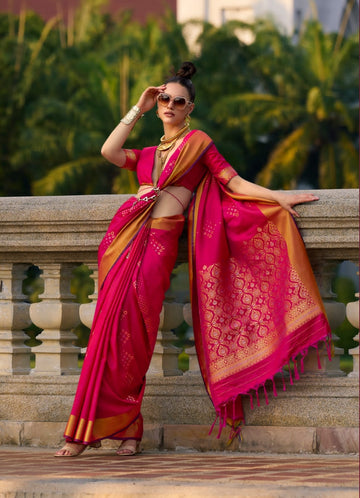 Beautiful Designer Soft Handloom Weaving Silk Saree