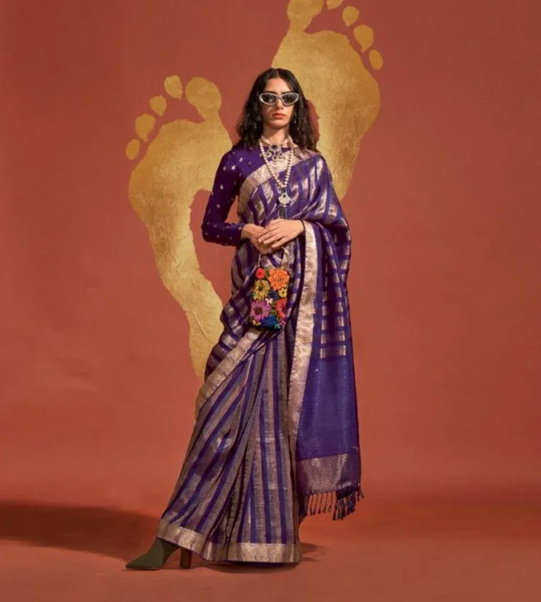 Beautiful Designer Ksatsuma Pure Viscose Handwoven Saree