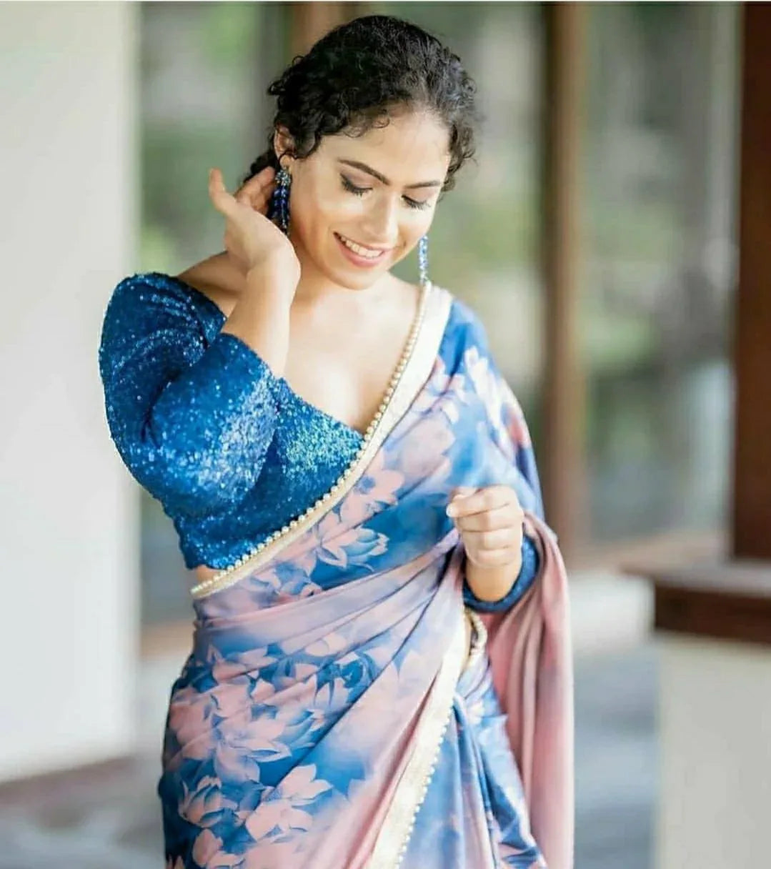 Beautiful Designer Heavy Japan Satin Devsena Saree
