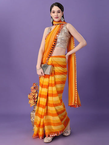 Beautiful Soft Georgette Bandhani Printed Saree