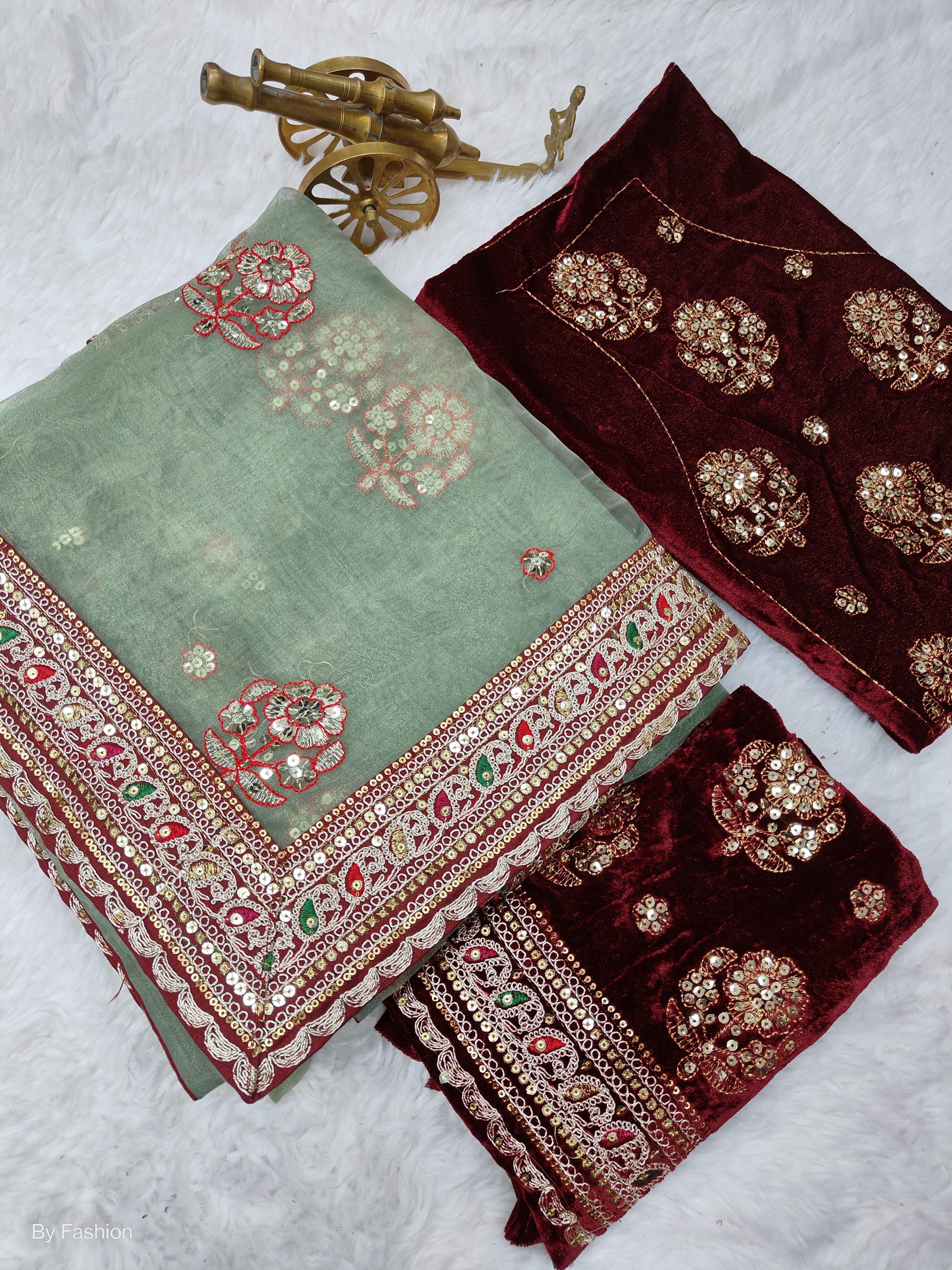 Beautiful Designer Soft Light Organza Sequence Saree