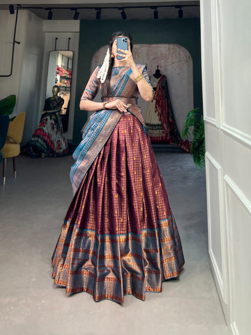 Beautiful Designer Party Wear Jacquard Silk Lehenga Choli