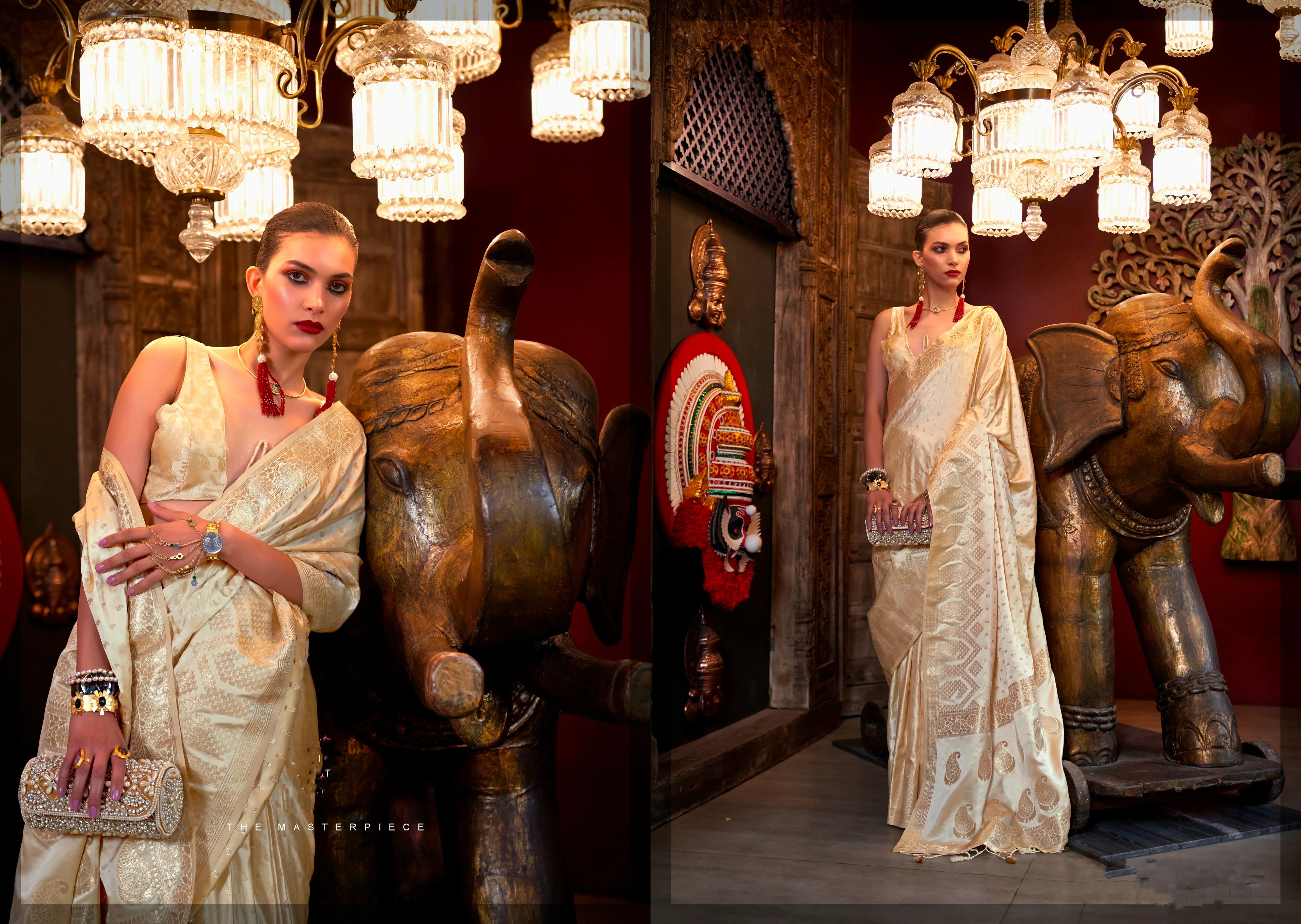Beautiful Designer Wedding Wear Pure Satin Saree