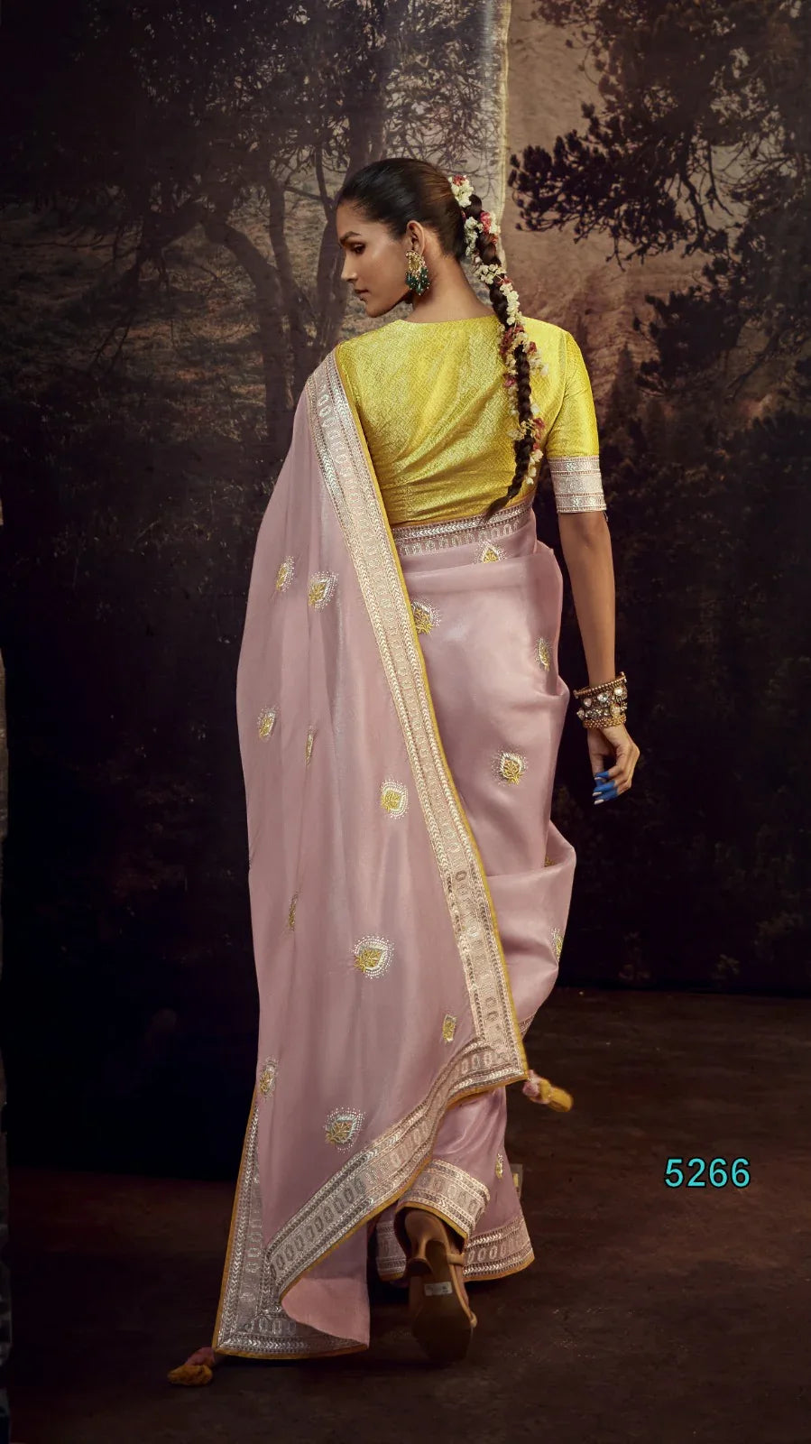 Beautiful Wedding Designer Tissue Silk Saree