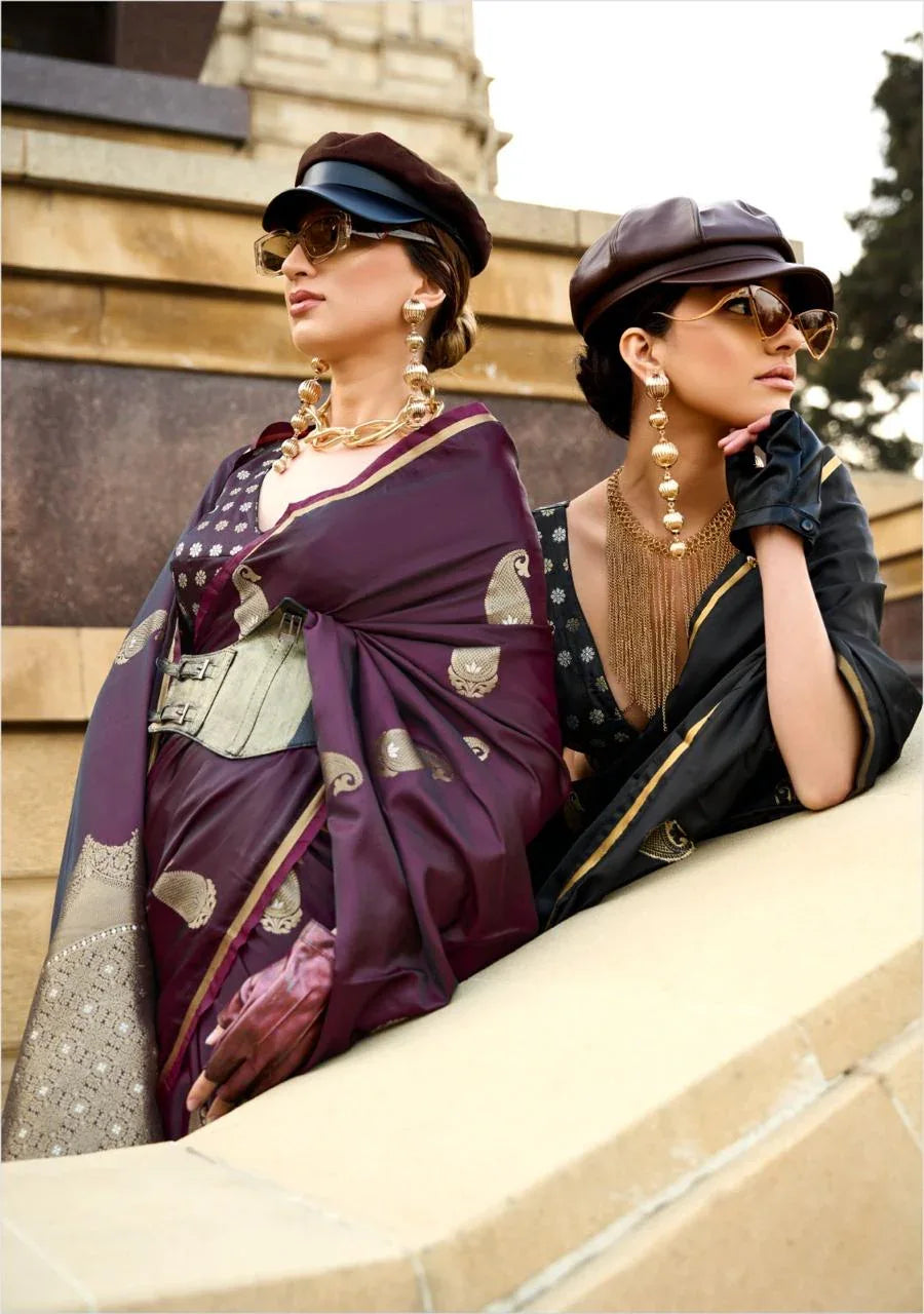 Beautiful Designer Kanthkala Pure Satin Silk Saree