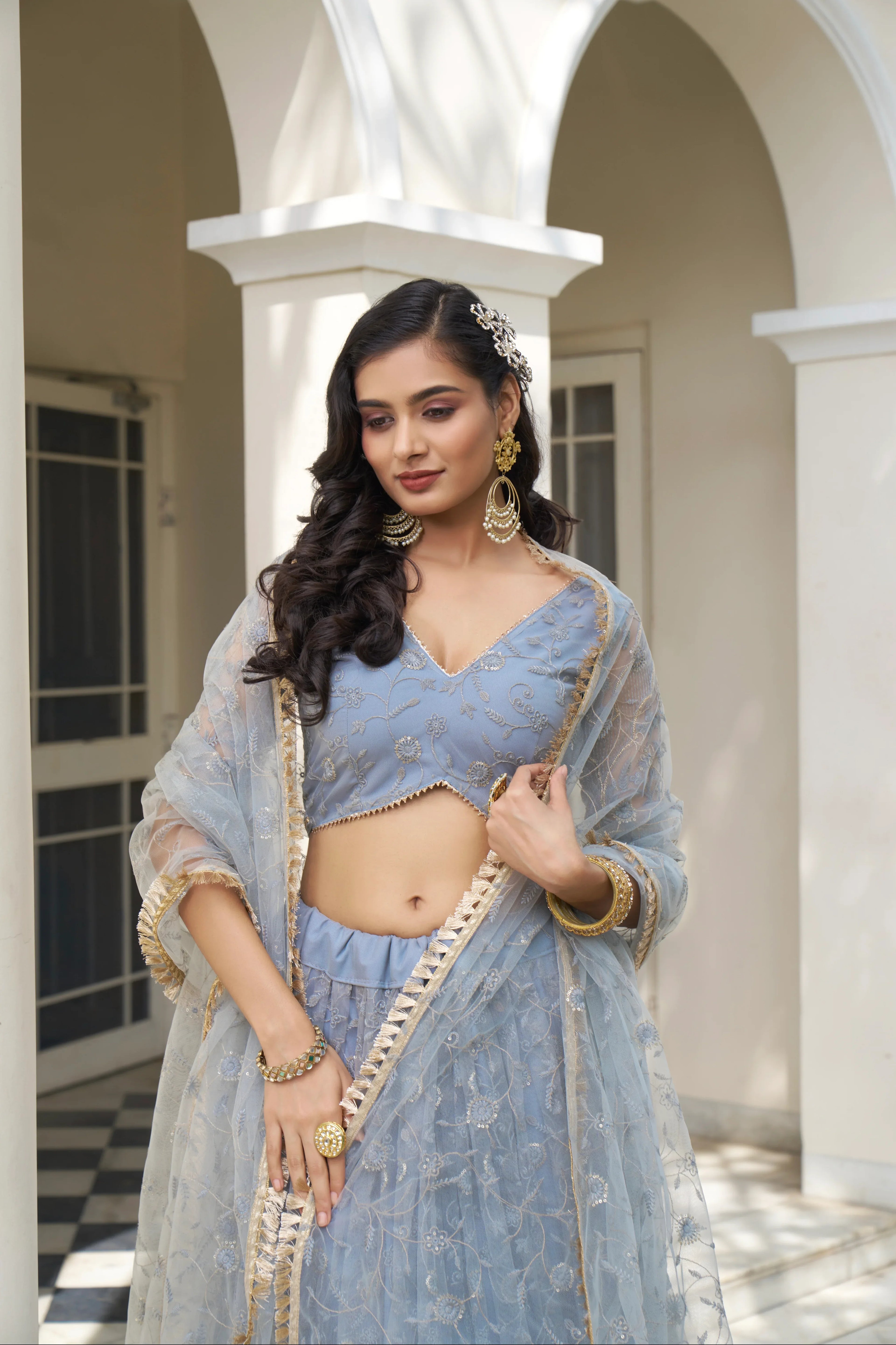 Beautiful Dessigner Occasion Wear Butterfly Net Lehenga Choli