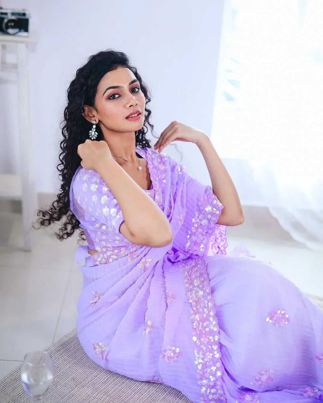 Beautiful Designer Heavy Georgette Soft Net Exclusive Sequanc Saree