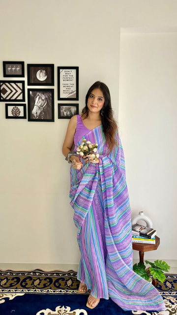 Beautiful Designer Soft Georgette Silk Exclusive Sequanc Saree