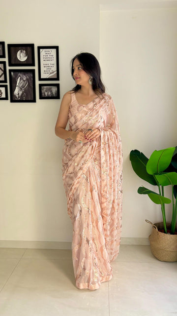 Georgette Sequanc Saree
