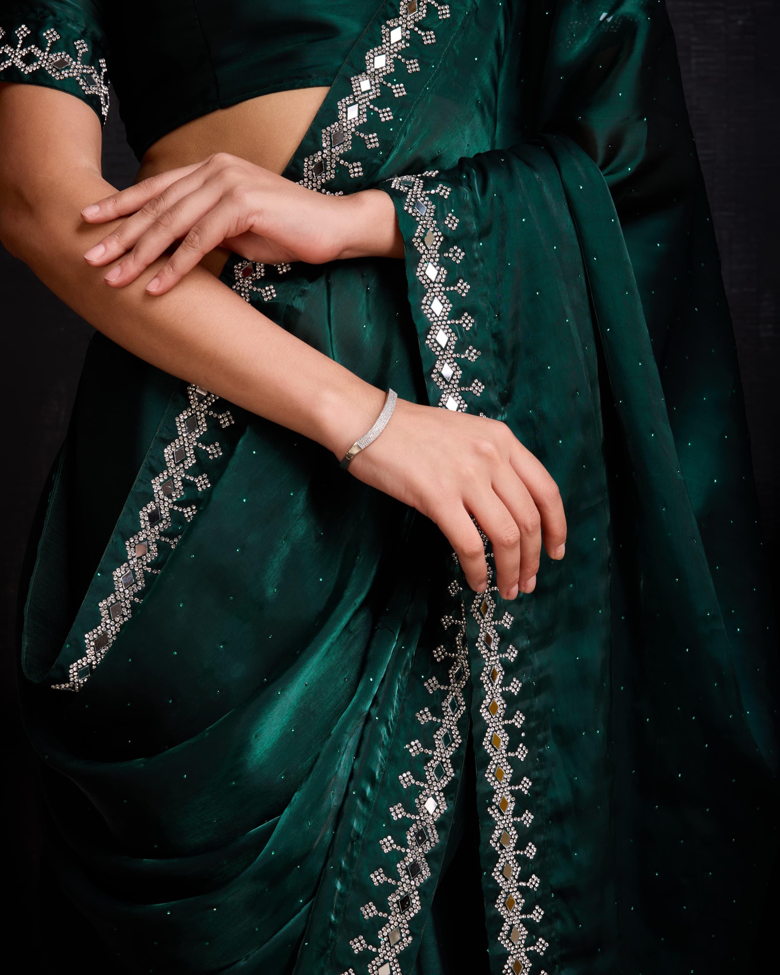 Beautiful Designer Soft Faux Georgette With Sequence Saree